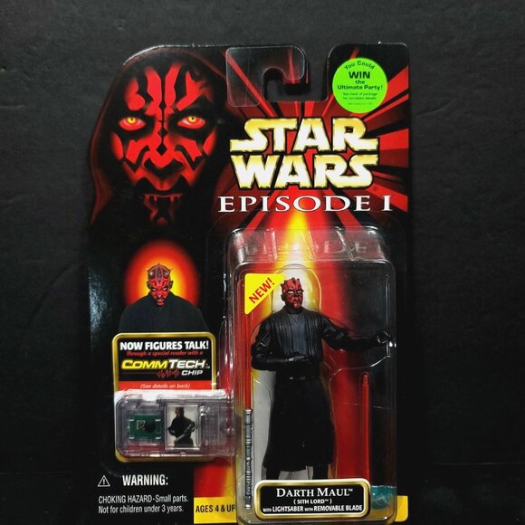 Star Wars Episode 1 Darth Maul Sith Lord Action Figure Comm Tech Chip 1999 NEW - Picture 1 of 5